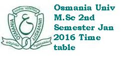 OU M.Sc 2nd Sem Jan 2016 Exam Time Table