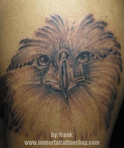 philippine eagle tattoo done by frank in immortal tattoo shop in tiendesitas
