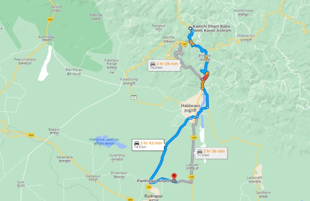Kainchi Dham Temple Road Map