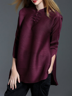 https://www.stylewe.com/product/burgundy-stand-collar-h-line-3-4-sleeve-tunic-29339.html