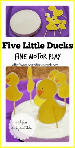 Five Little Ducks nursery rhyme activity