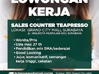 lowongan kerja crew outlet teapresso surabaya