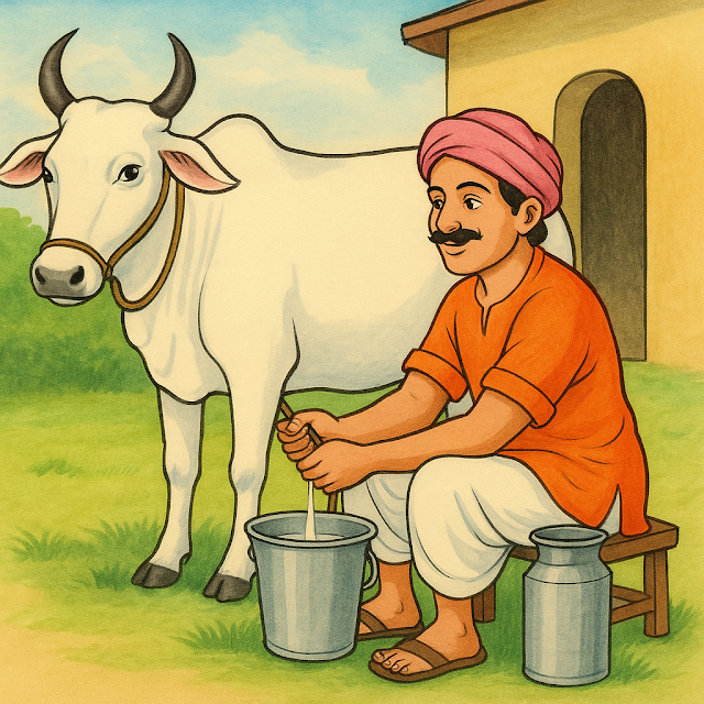 2. गाय और दूधवाला – cow and milkman