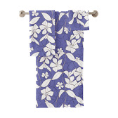 White Flower on Periwinkle Towel Set