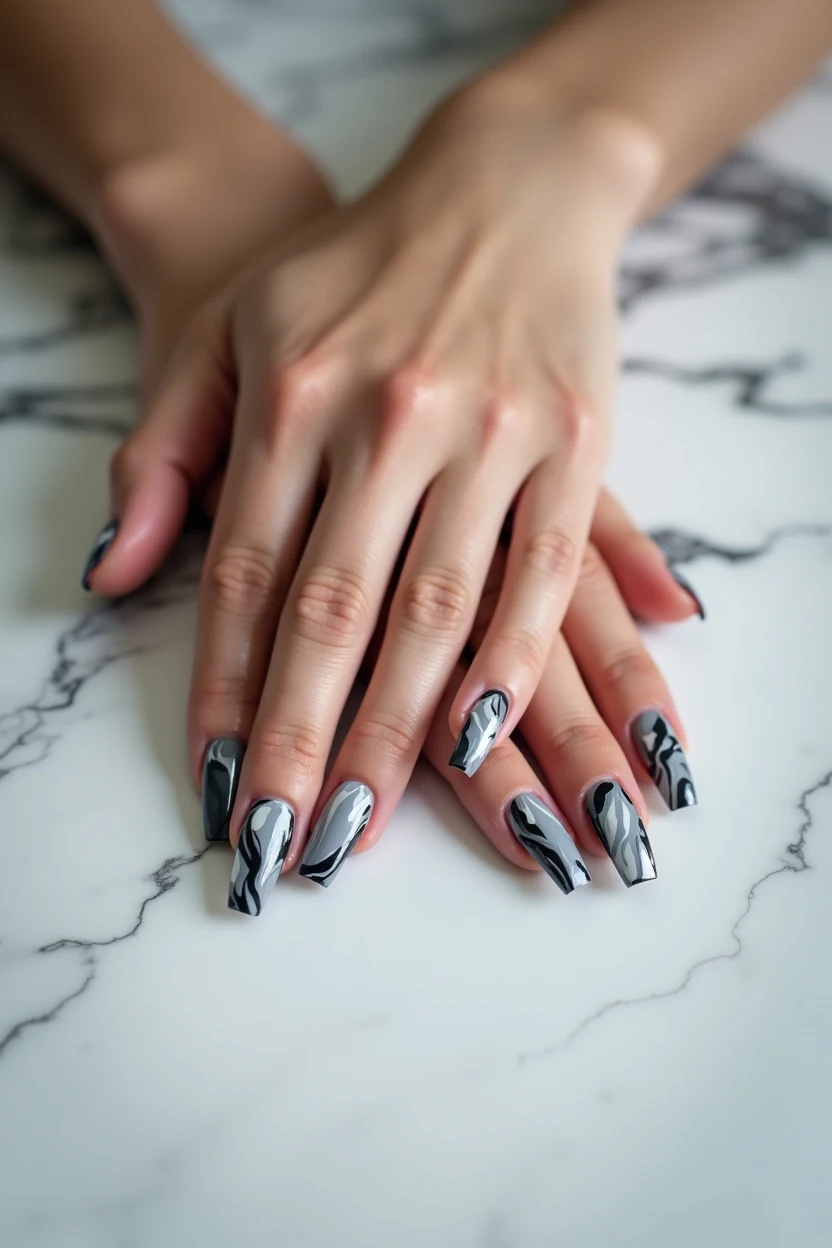Marble Effect Nails