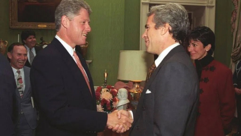 Bill Clinton meeting Jeffrey Epstein after being introduced by Mark Middleton
