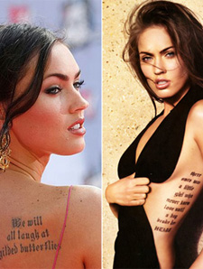 megan fox tattoos