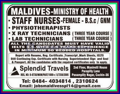 MOH Maldives job vacancies