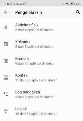Daftar perizinan aplikasi Xiaomi - Izin Aplikasi