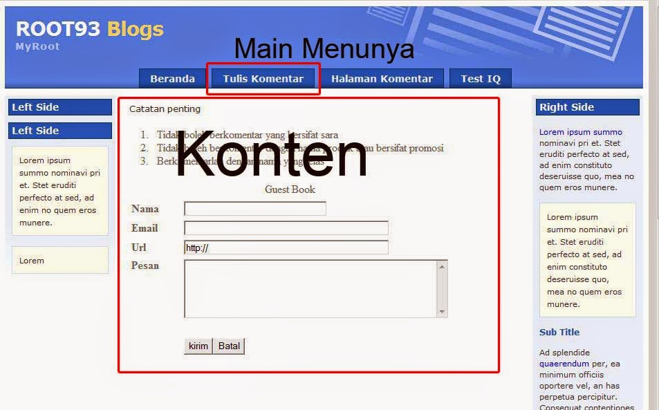 Contoh Script Html Halaman Web - Contoh Aoi