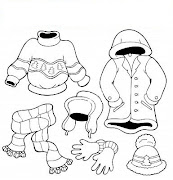 Dibujo de ropa de invierno para colorear (abrigos)