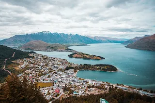 aerial view of queenstown