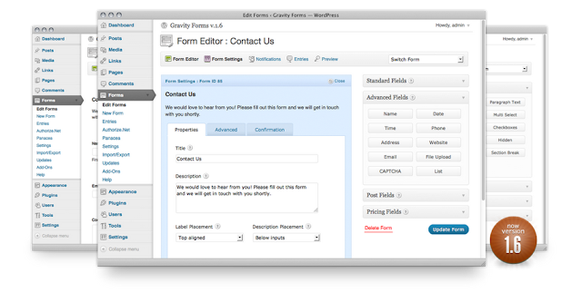 GravityForms v1.6.1 for WordPress Plugin v3.2.x