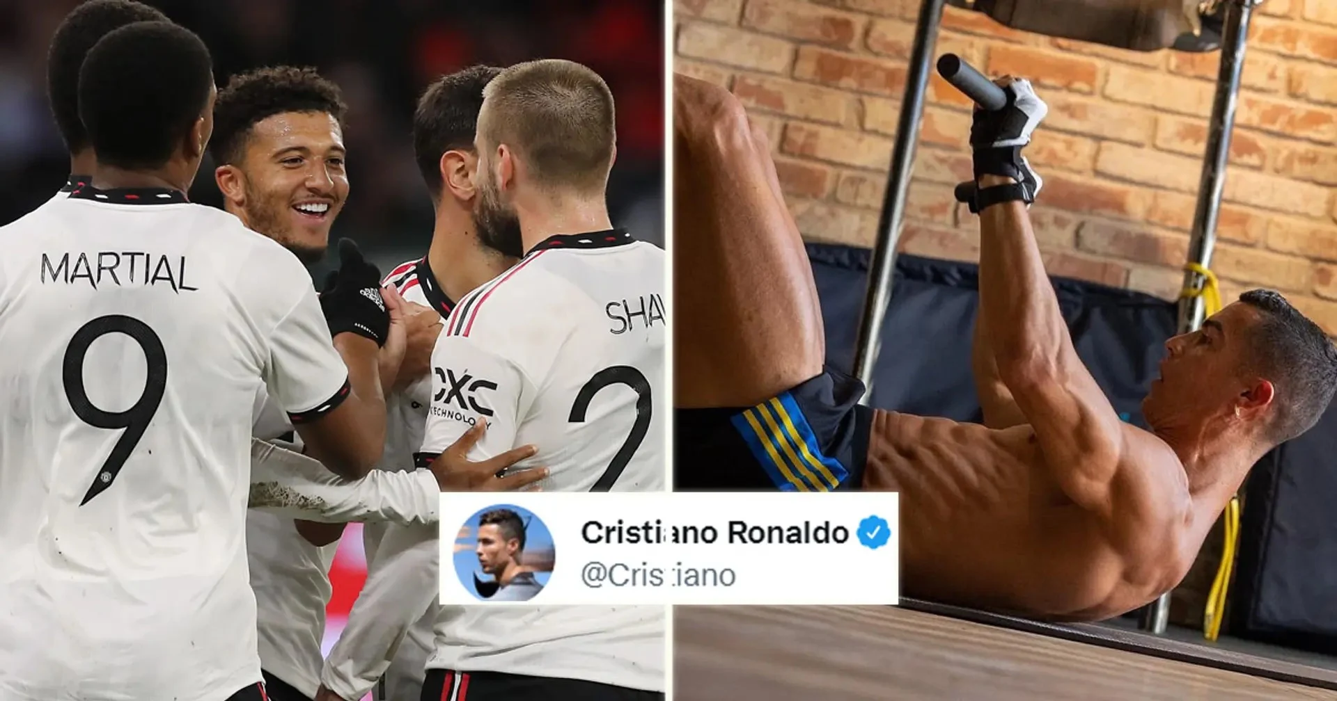 Ronaldo posts training update during United's game vs Aston Villa