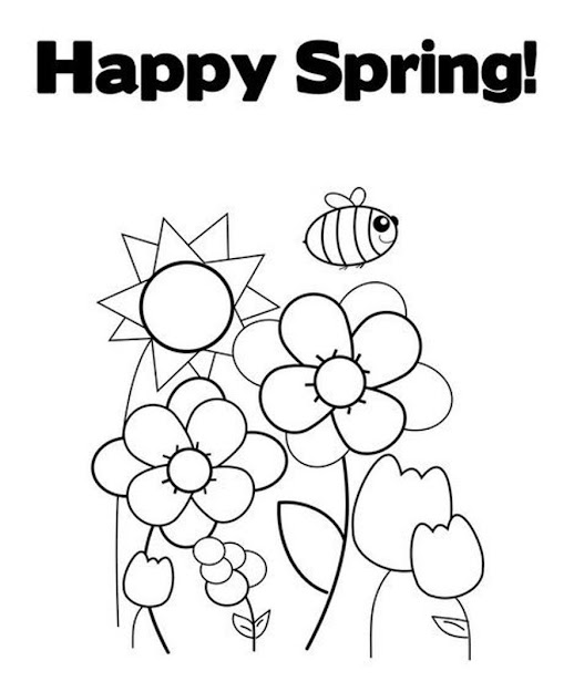 Happy Spring Coloring Pages For Kids