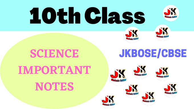 10th Class Science Notes Chapter Wise Jkbose/Cbse Download Here