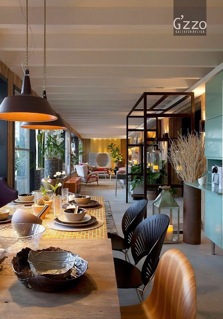transitional modern kitchen reclaimed wood dining table industrial pendant lighting large open floor plan design