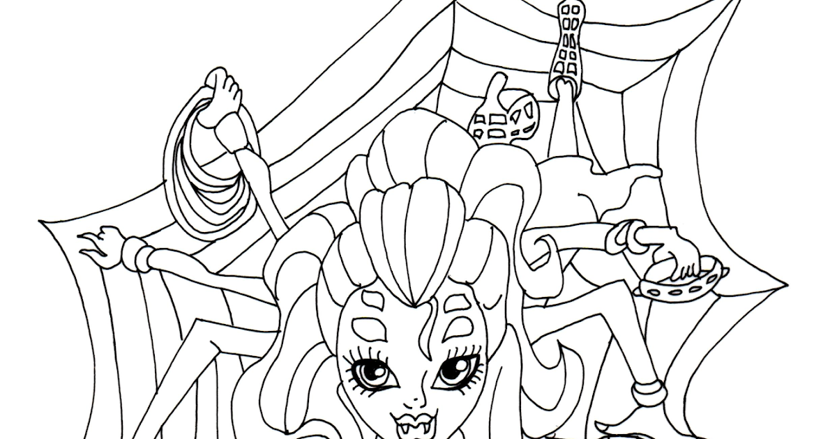 Free Printable Monster High Coloring Pages: Wydowna as Webarella