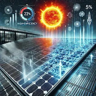 A high-tech solar panel setup demonstrating efficiency and temperature effects.