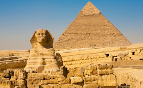 Pyramid and sphinx