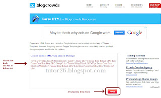 Tool Parse Kode HTML pada Template Blogspot