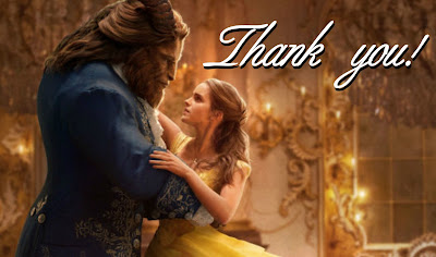 free printable Beauty and the Beast thank you cards