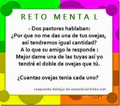 Reto Mental Las Ovejas Cosas Divertidas