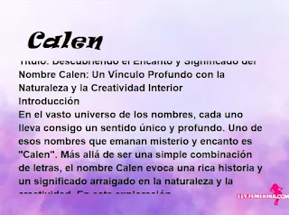 significado del nombre Calen