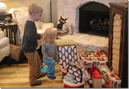 christmas kids with presents