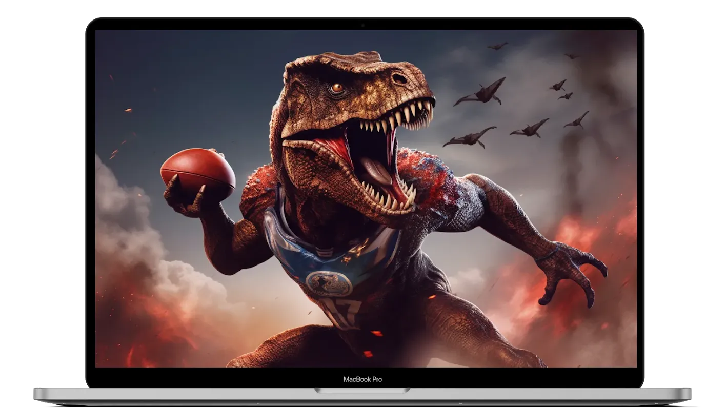 WALLPAPER 4K |  Velociraptor Football Player