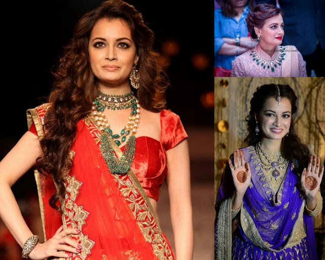 Dia Mirza Polki And Beads Jewellery