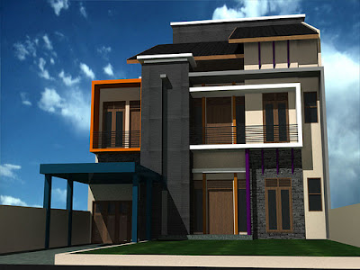 contoh desain Rumah Minimalis dua lantai