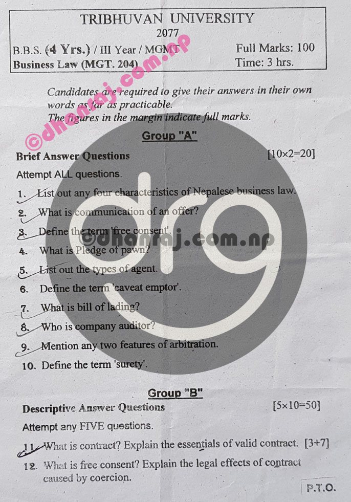 Business-Law-Question-Paper-2077-2021-BBS-Third-Year