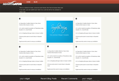 Simplex News Aggeregator Blogger Template 