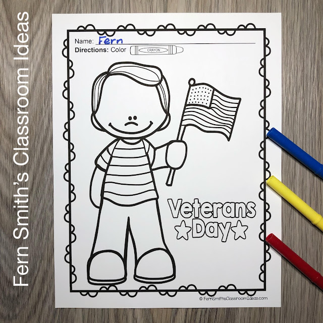 Click Here to Download These Veterans Day Coloring Pages to USE in your Classroom TODAY!