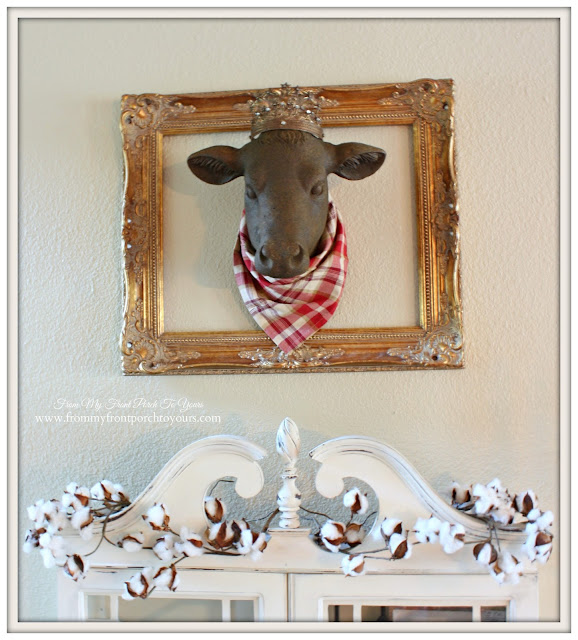 Bessie- Estate Stone Cow-Fall Mantel- From My Front Porch To Yours