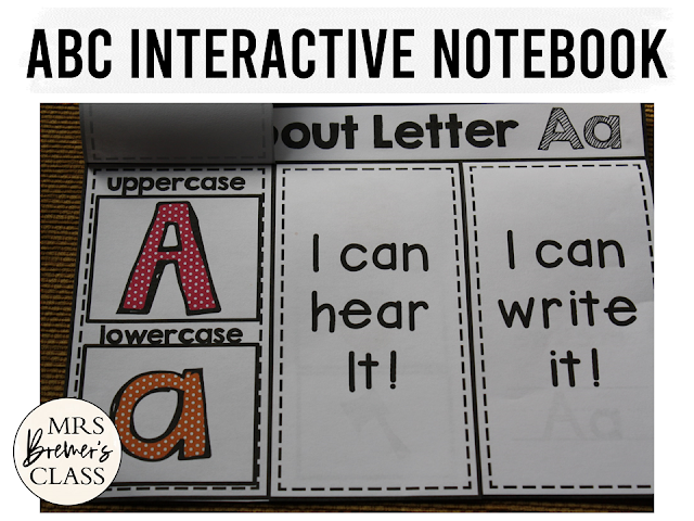 Alphabet Interactive Notebook to practice letter recognition, letter sounds, and letter printing for Kindergarten and First Grade