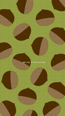 【栗】秋の果物のおしゃれでシンプルかわいいイラストスマホ壁紙/ホーム画面/ロック画面