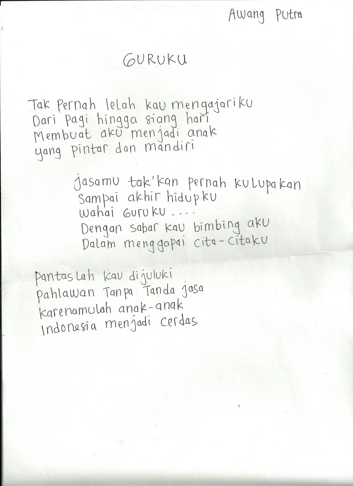 Contoh Puisi Pendek Untuk Guru