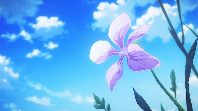 Anime beautiful flower landscape