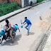 VÍDEO: Homem com terçado é preso após derrubar mulher e bebê de moto em Tefé