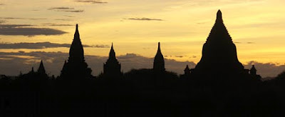 Bagan Sunset Panorama towards the Irrawaddy