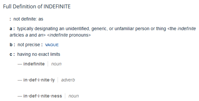 indefinite