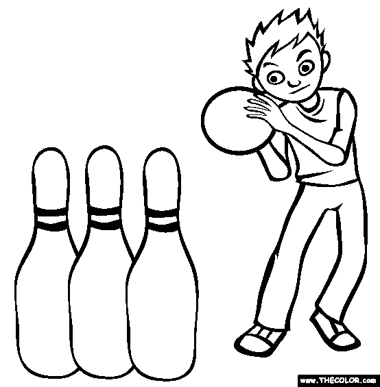 Download Coloring Pages for Kids: Bowling Coloring Pages