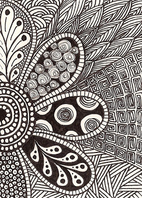 Abstract art drawing in black and white