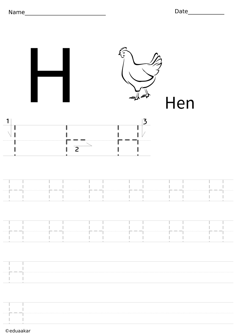 Letter Tracing H