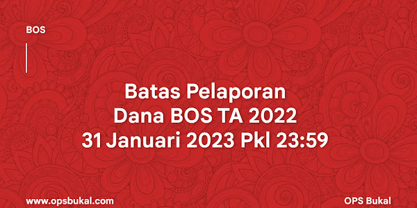 Segera ! Laporkan Realisasi Penggunaan Dana BOS TA 2022 sebelum 31 Januari 2023