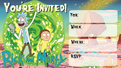 Rick and Morty free printable invitations