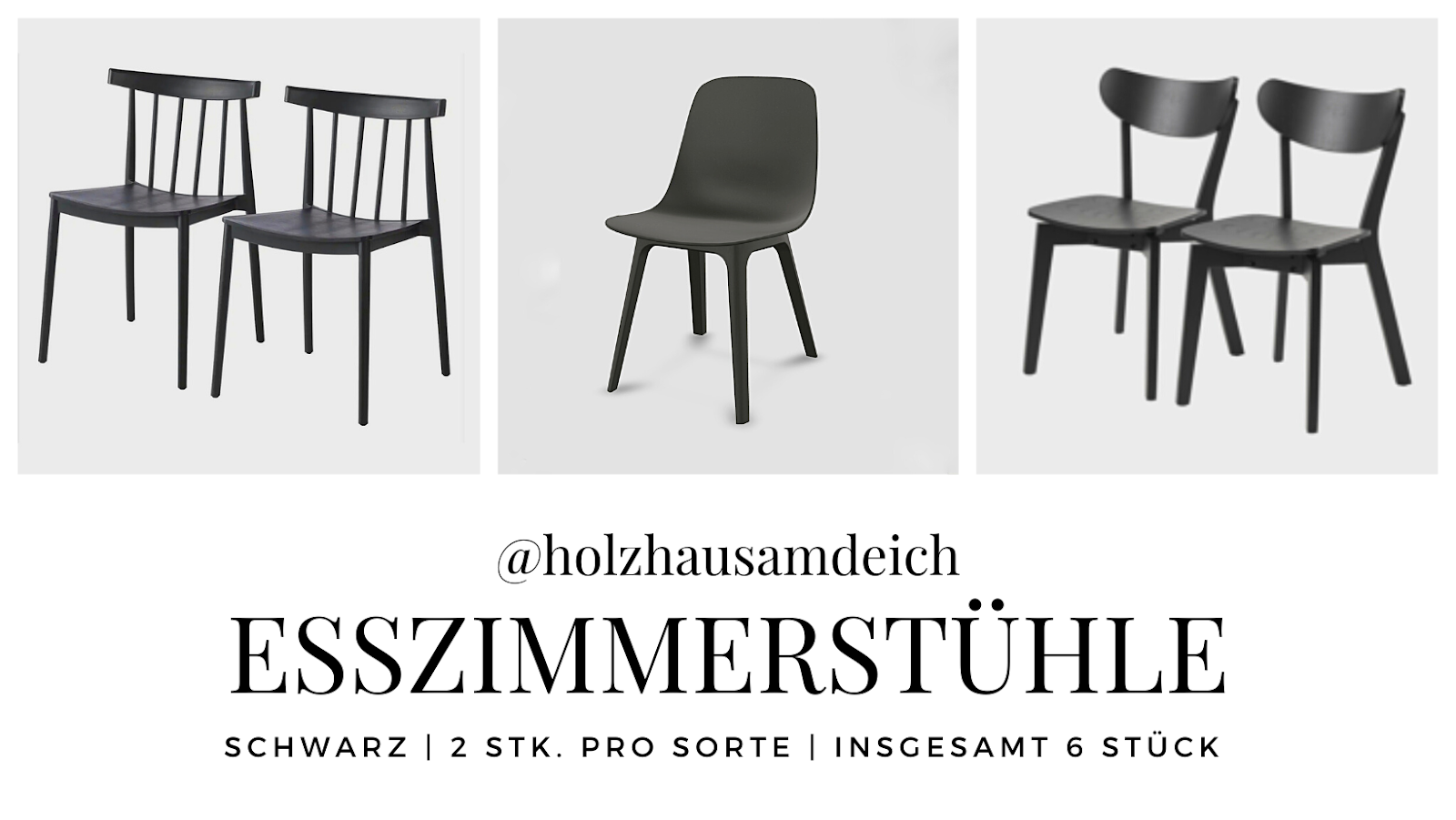 schwarze Stühle im Esszimmer