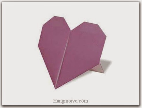 Cách gấp, xếp trái tim đứng bằng giấy origami - Video hướng dẫn xếp hình trái tim quà tặng - How to fold a Heart Stand